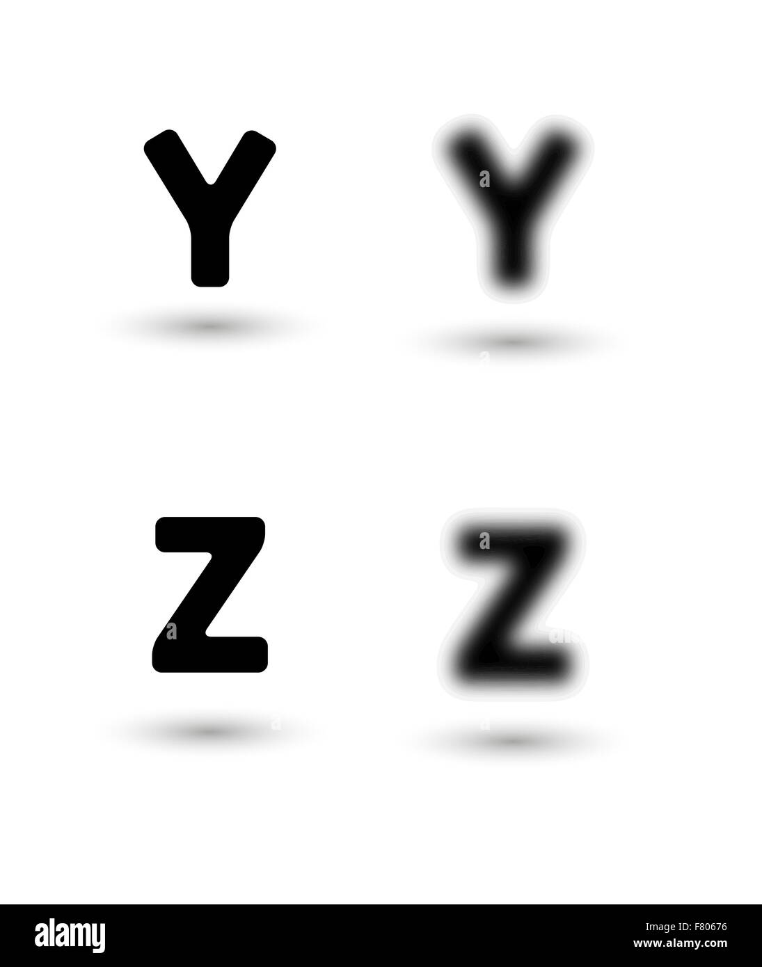 Sharp et unsharp lettres alphabet / font Illustration de Vecteur