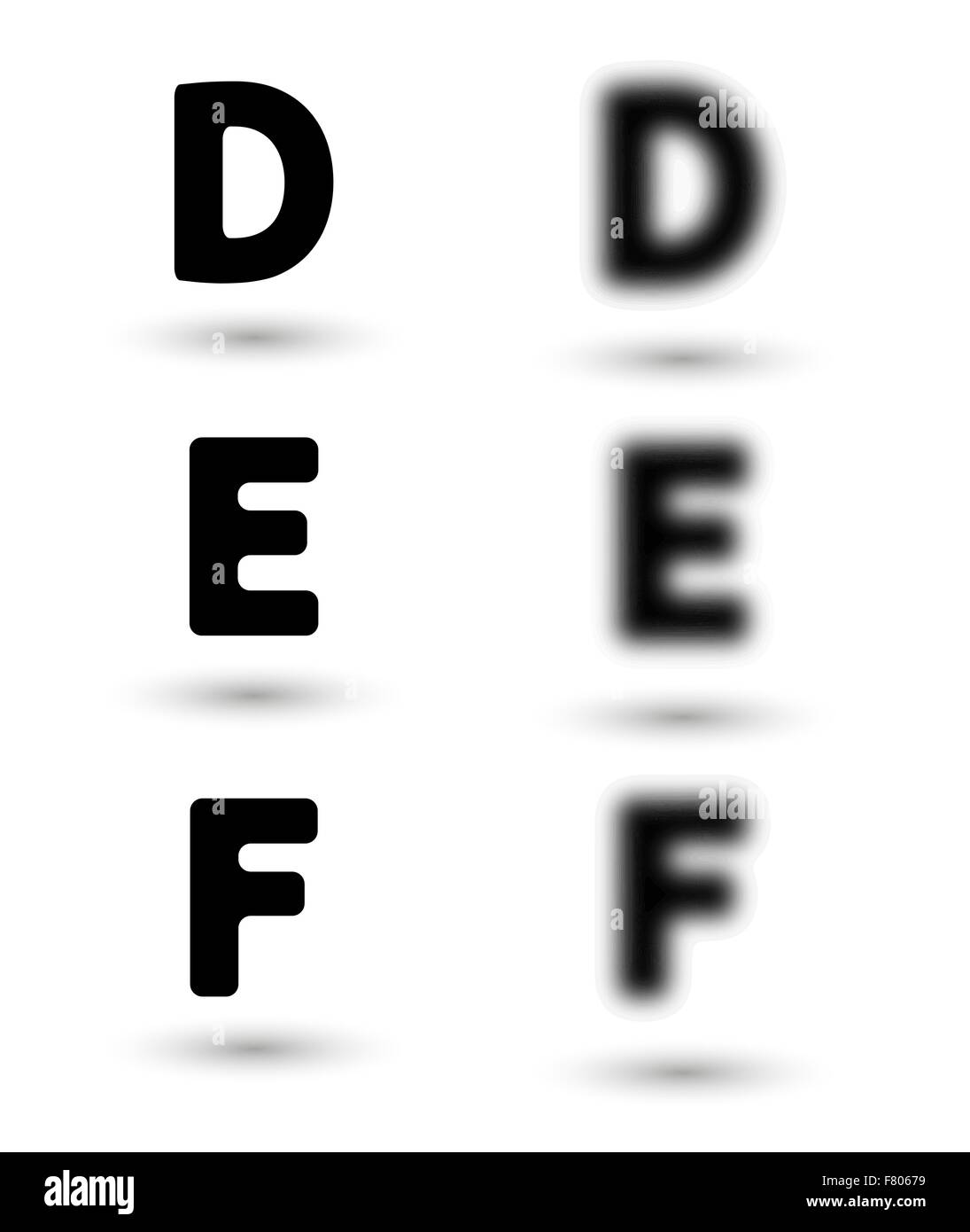 Sharp et unsharp lettres alphabet / font Illustration de Vecteur