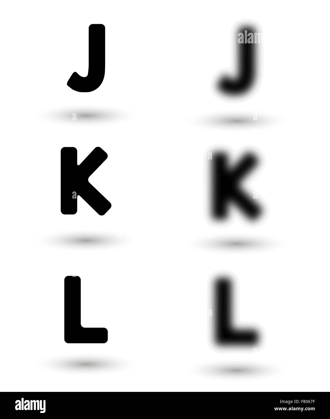 Sharp et unsharp lettres alphabet / font Illustration de Vecteur