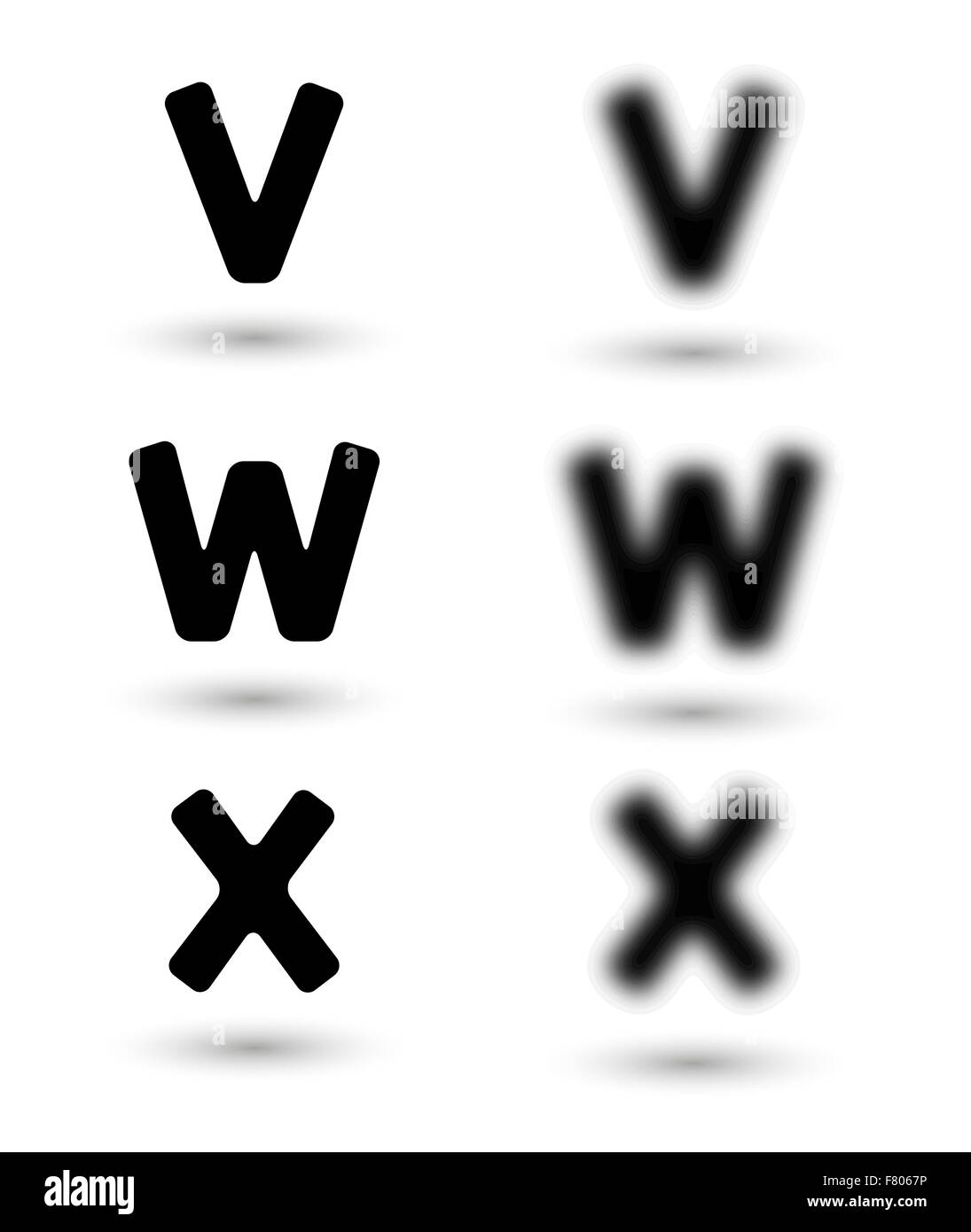 Sharp et unsharp lettres alphabet / font Illustration de Vecteur