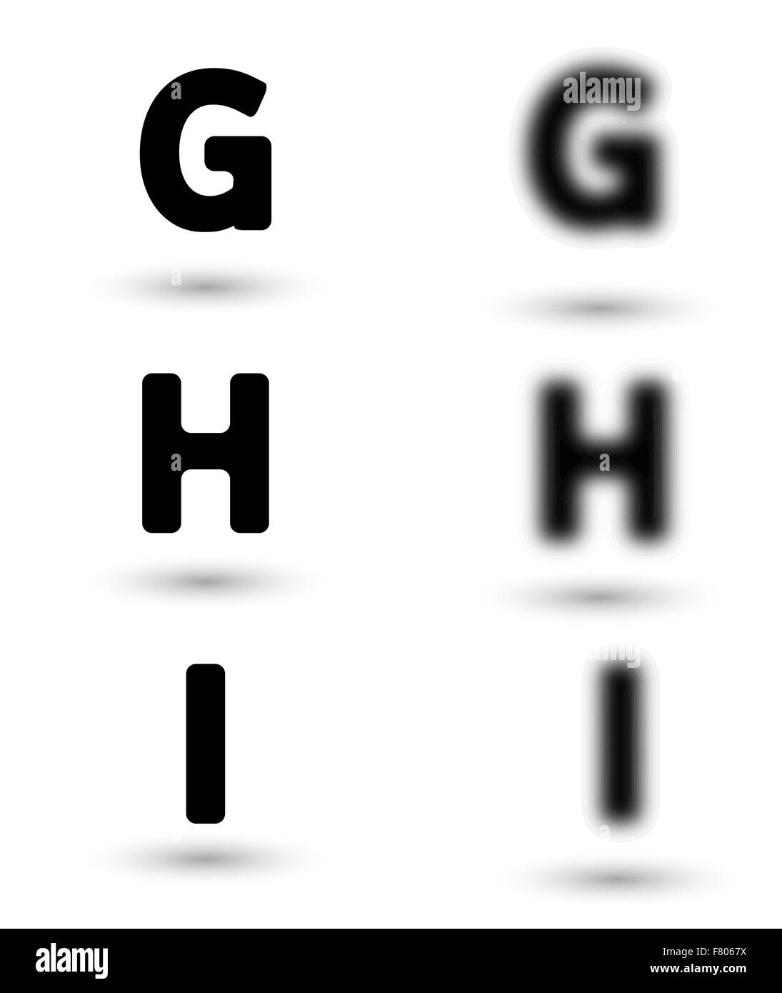 Sharp et unsharp lettres alphabet / font Illustration de Vecteur