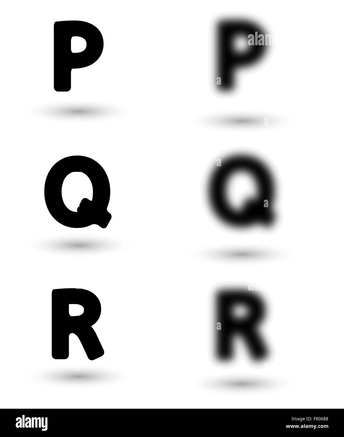 Sharp et unsharp lettres alphabet / font Illustration de Vecteur