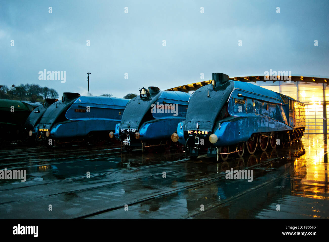 Trois Blue A4s à Grand Rassemblement Shildon locomotion Banque D'Images
