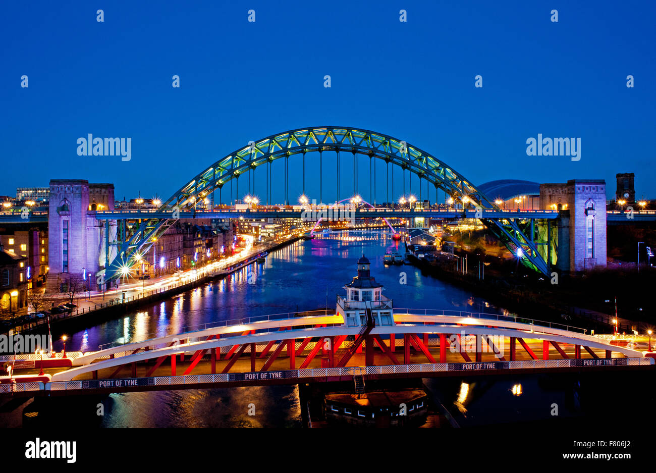 Newcastle sur Tyne Bridges Banque D'Images