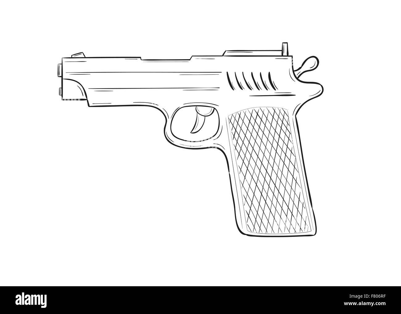 Croquis de l'arme Illustration de Vecteur