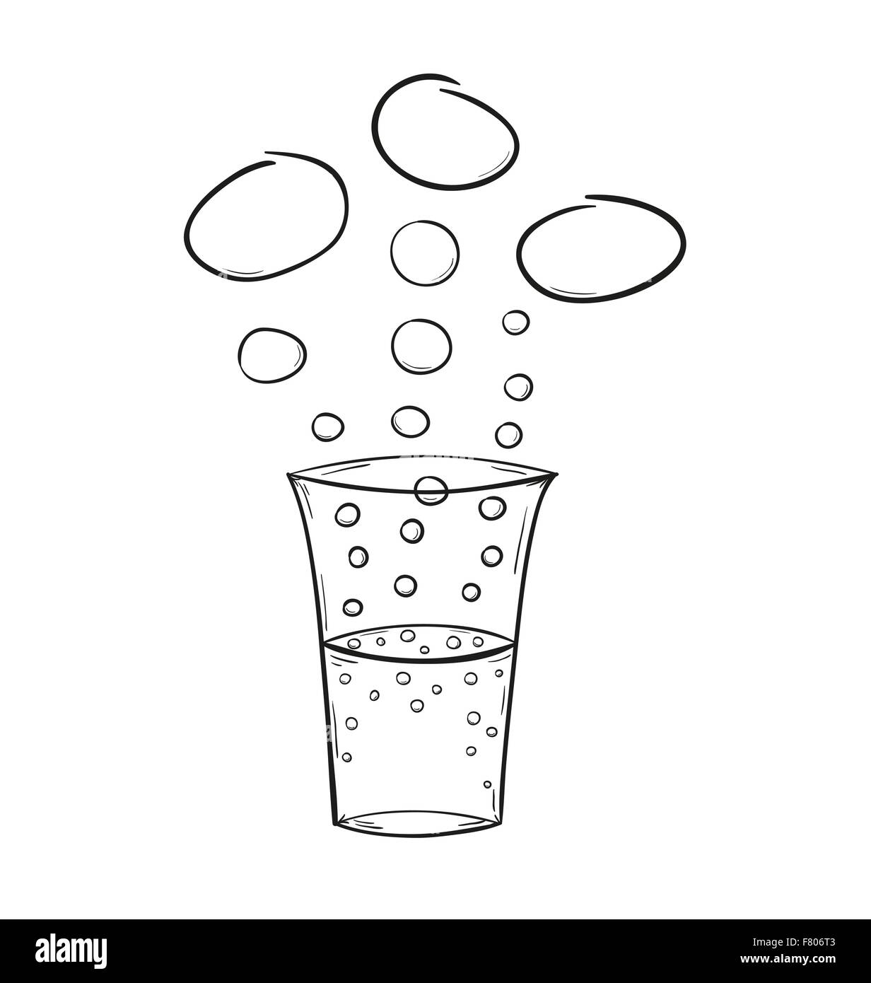 Verre et bulles Illustration de Vecteur