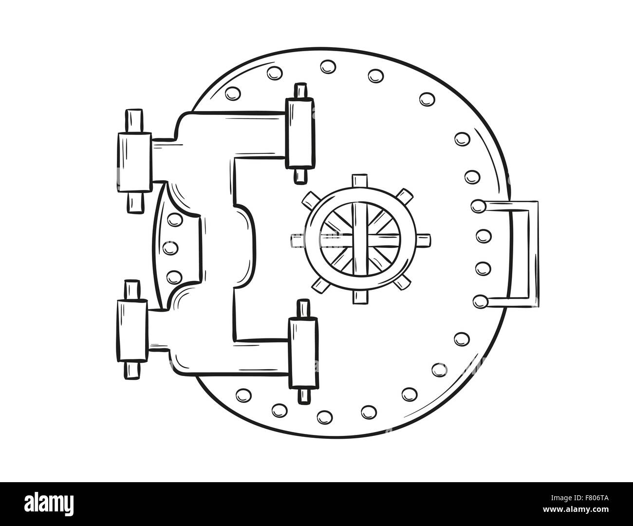 La porte du coffre fermé Illustration de Vecteur