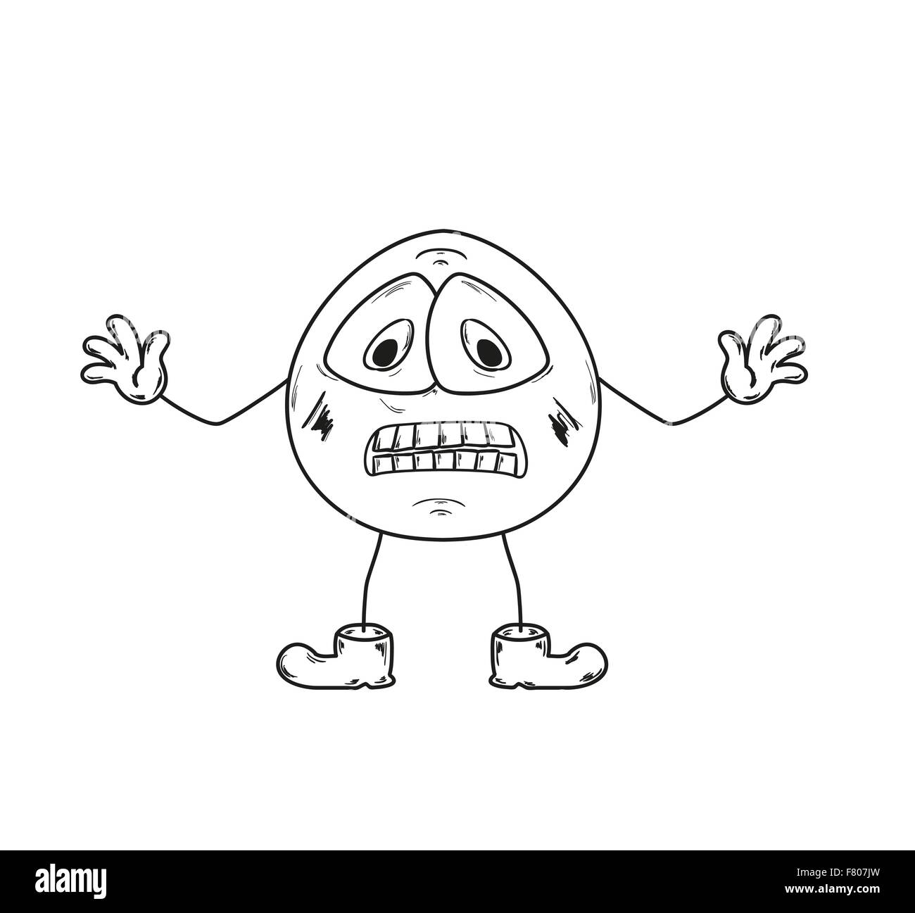 Désespoir émoticône sketch Illustration de Vecteur