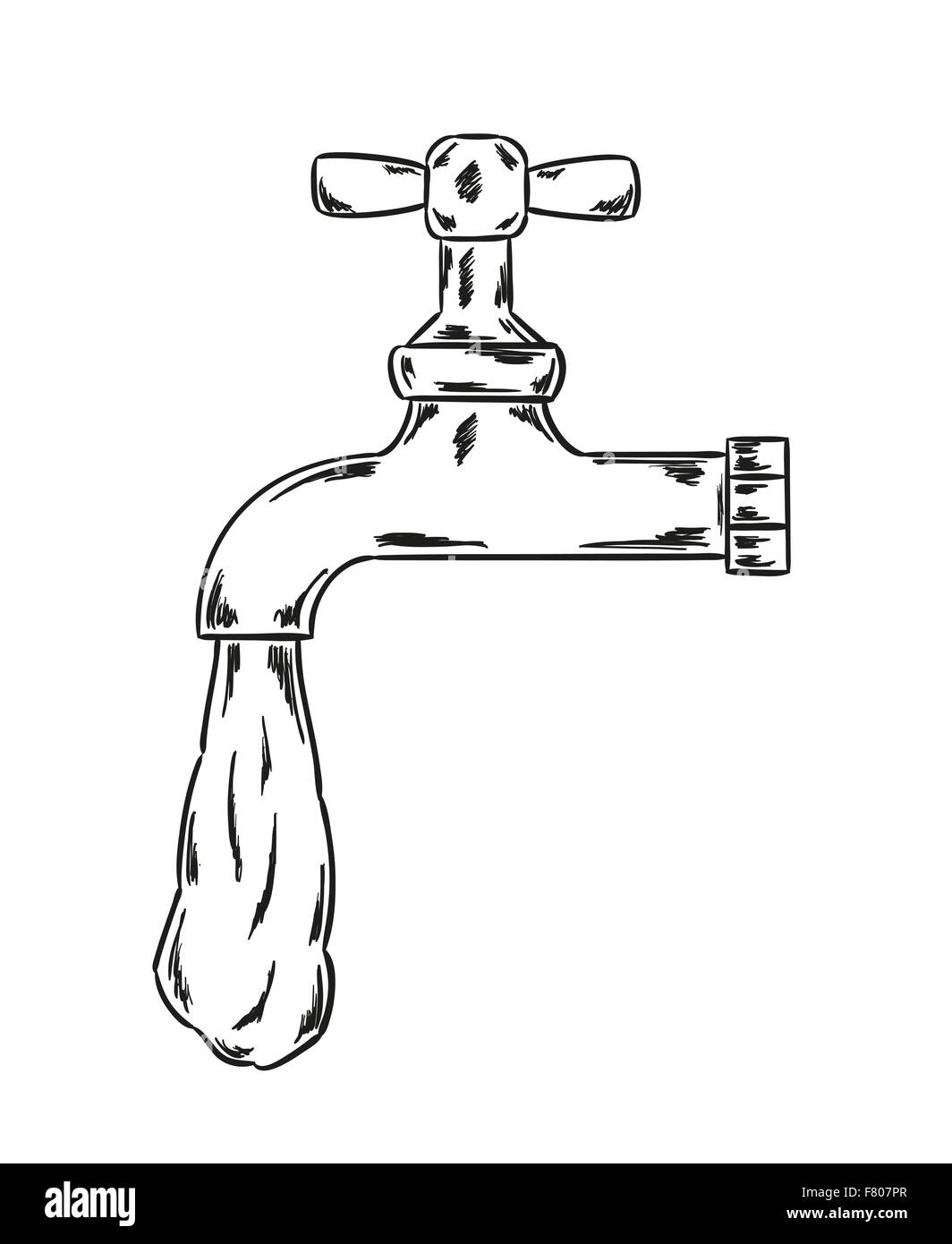 croquis de robinet Illustration de Vecteur