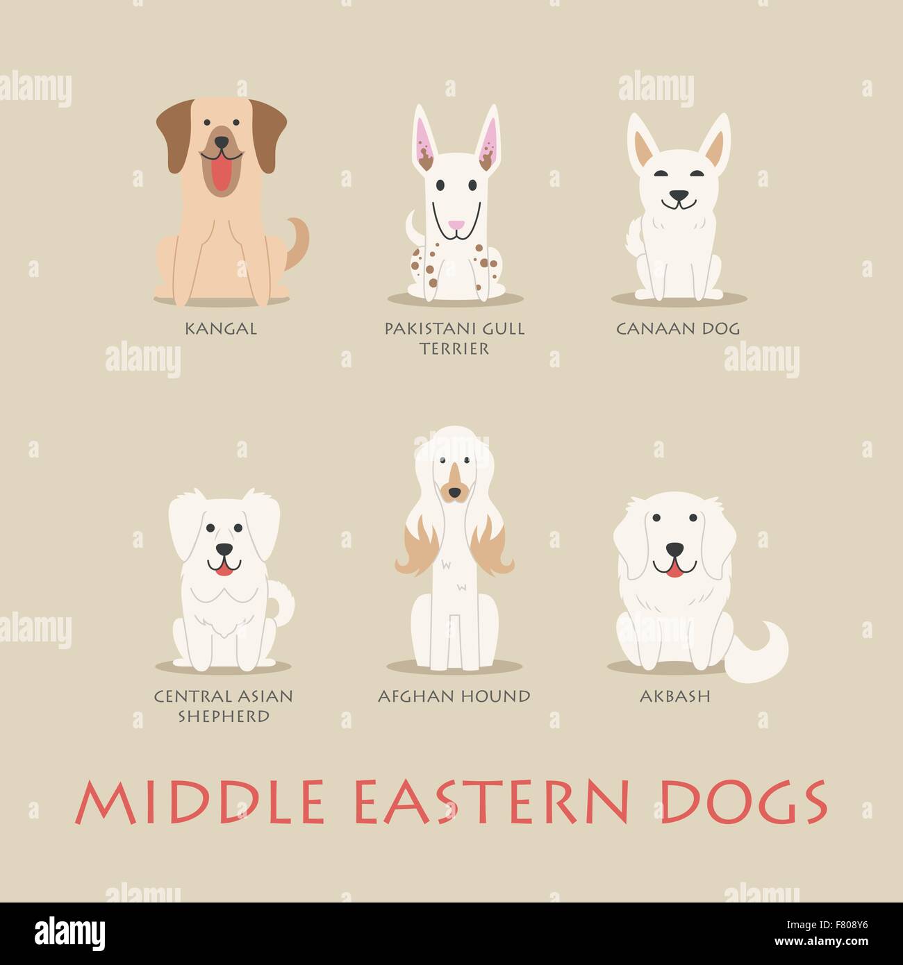 Jeu de chiens du Moyen-Orient Illustration de Vecteur