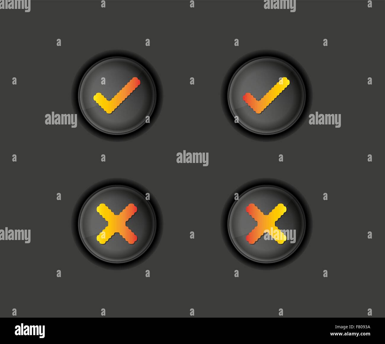 Boutons avec texte acceptés et rejetés. Illustration de Vecteur Boutons avec texte acceptés et rejetés. Illustration de Vecteur
