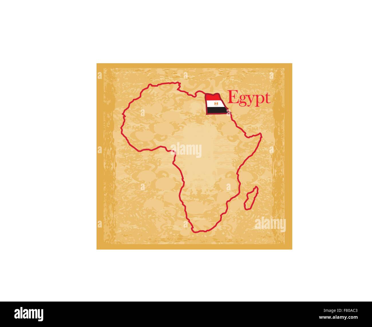 L'Egypte sur la carte politique de l'Afrique vintage Illustration de Vecteur