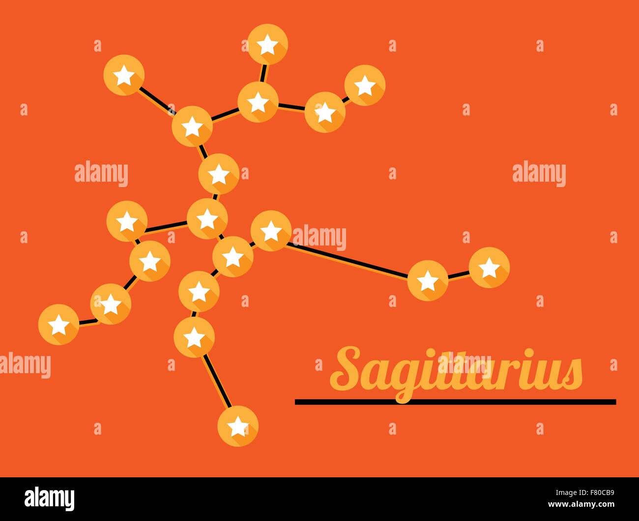 Constellation du Sagittaire Illustration de Vecteur