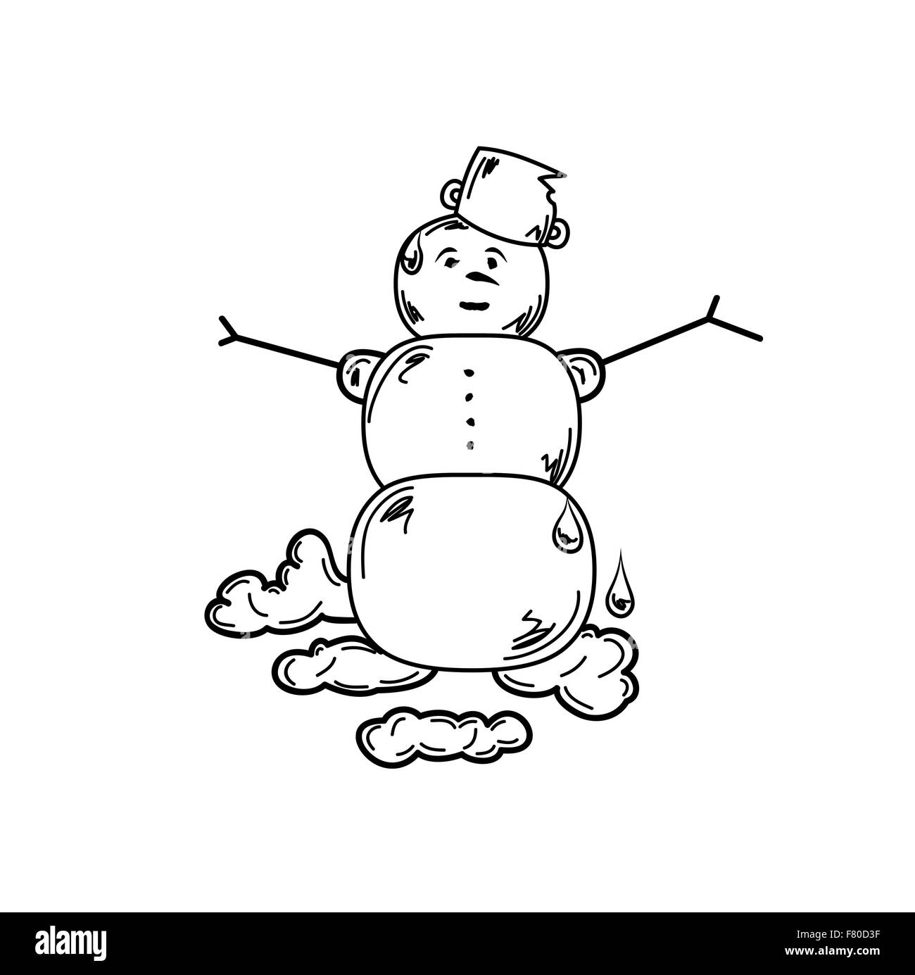 bonhomme de neige fondante Illustration de Vecteur