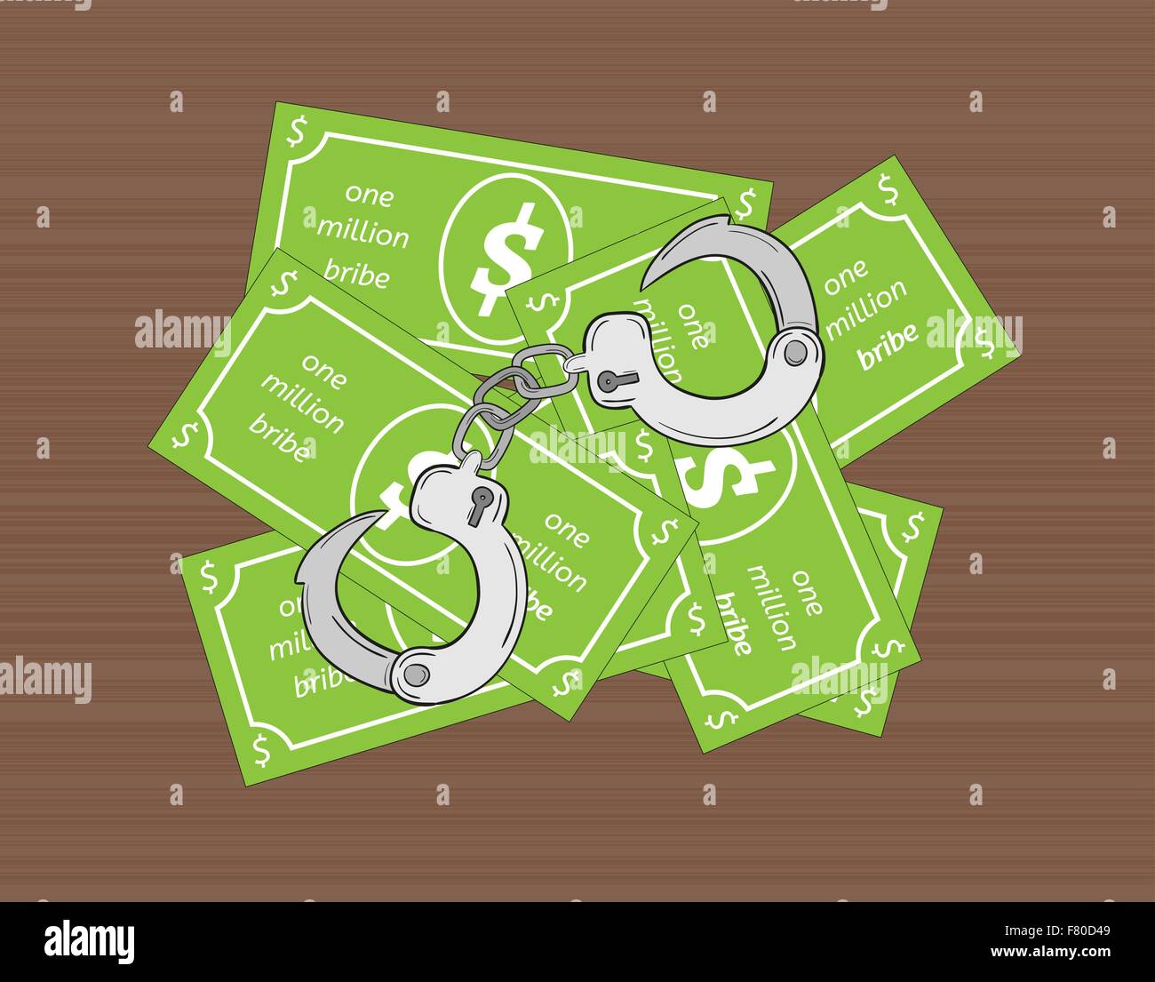 Pot-de-vin et des menottes Illustration de Vecteur
