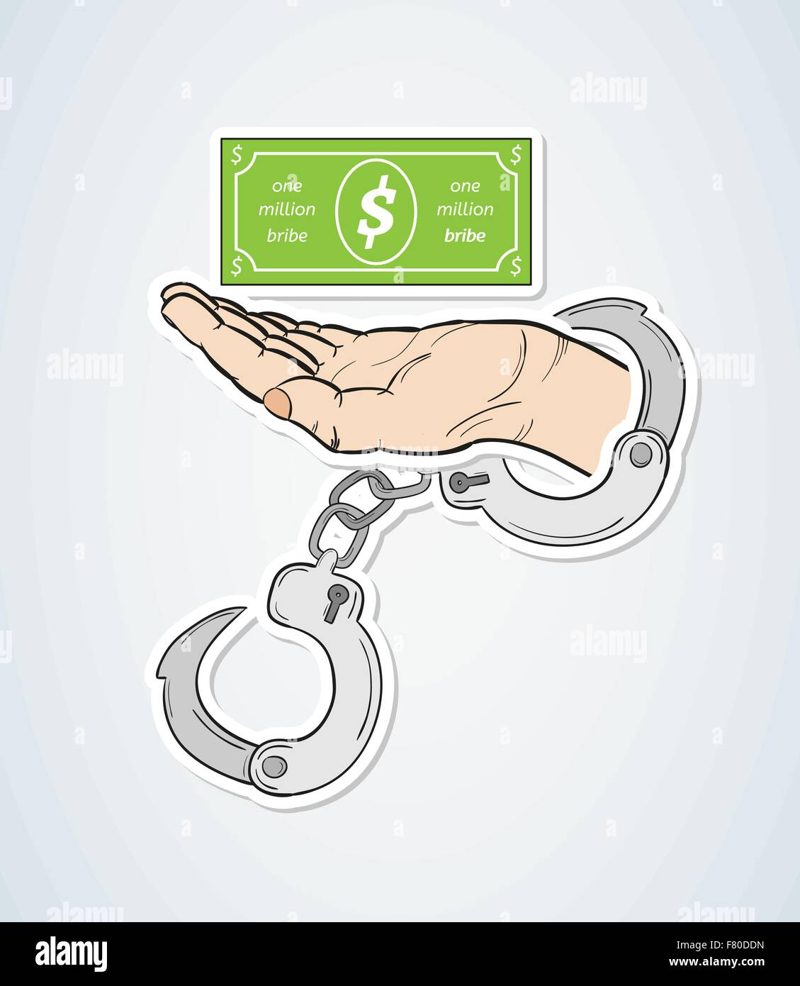 Pot-de-vin et part avec des menottes Illustration de Vecteur