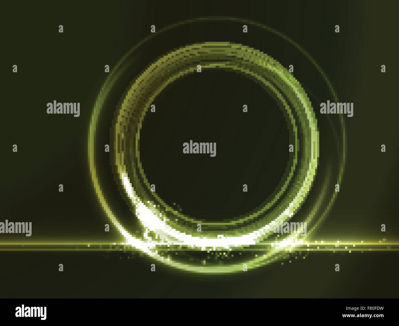 Espace réservé avec ronde des effets de lumière verte Illustration de Vecteur