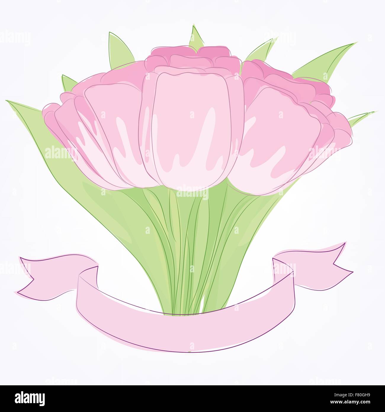 Dessin à la main les tulipes Illustration de Vecteur