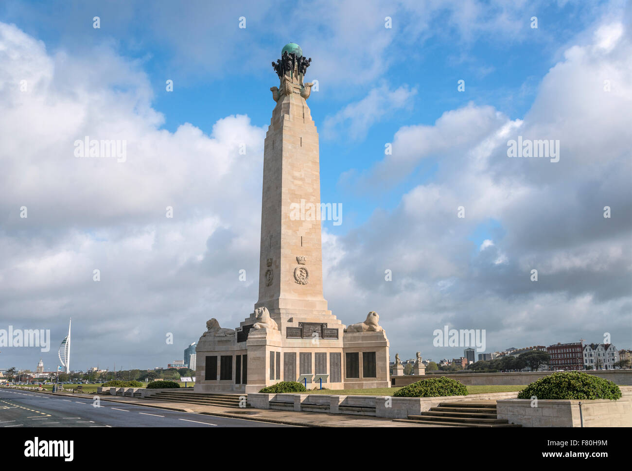 Le Portsmouth Naval Memorial sur la commune de Southsea, Portsmouth, Hampshire, Royaume-Uni Banque D'Images