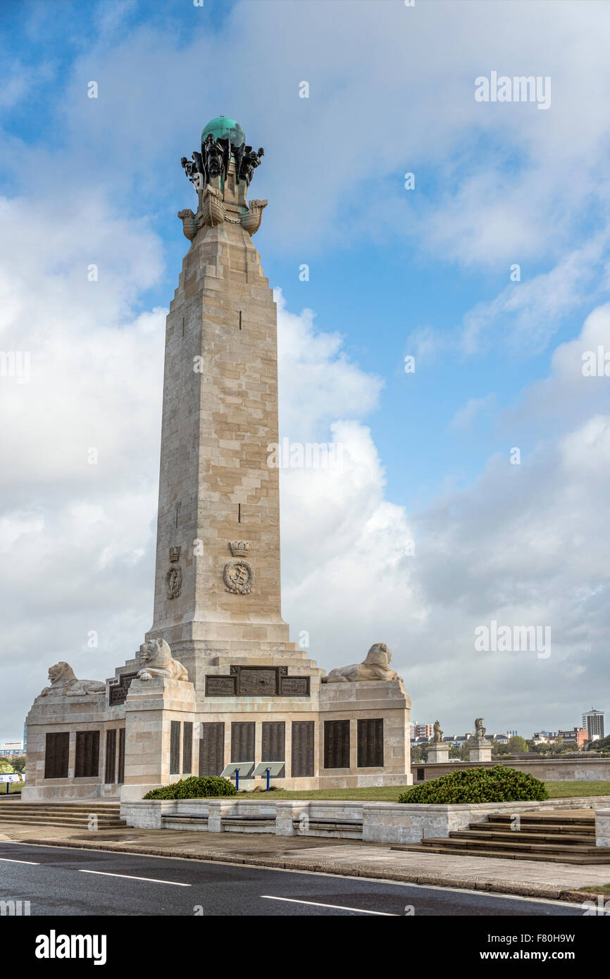Le Portsmouth Naval Memorial sur la commune de Southsea, Portsmouth, Hampshire, Royaume-Uni Banque D'Images
