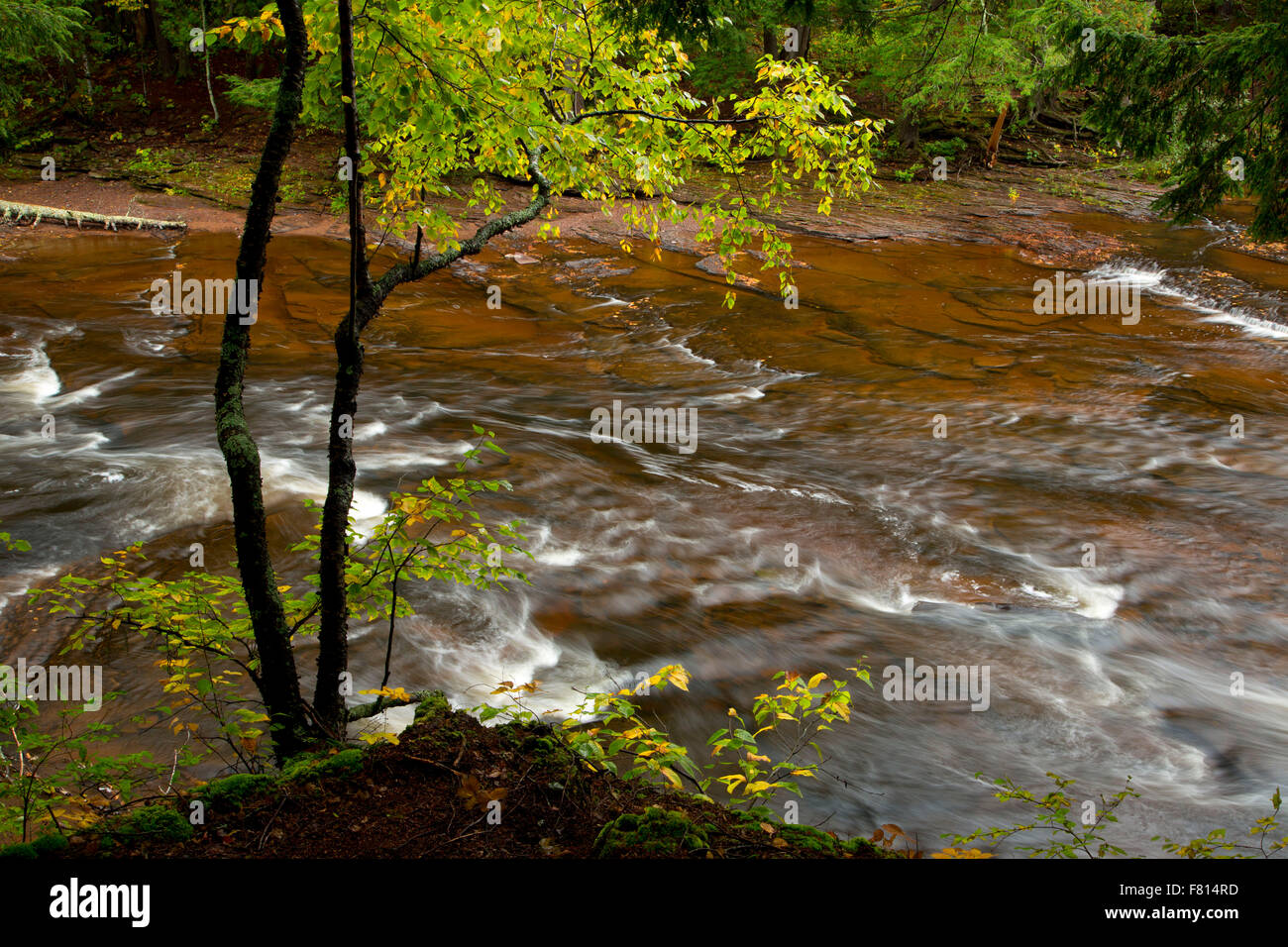 Presque Isle River, North Country National Scenic Trail, Porcupine Mountains Wilderness State Park, Michigan Banque D'Images