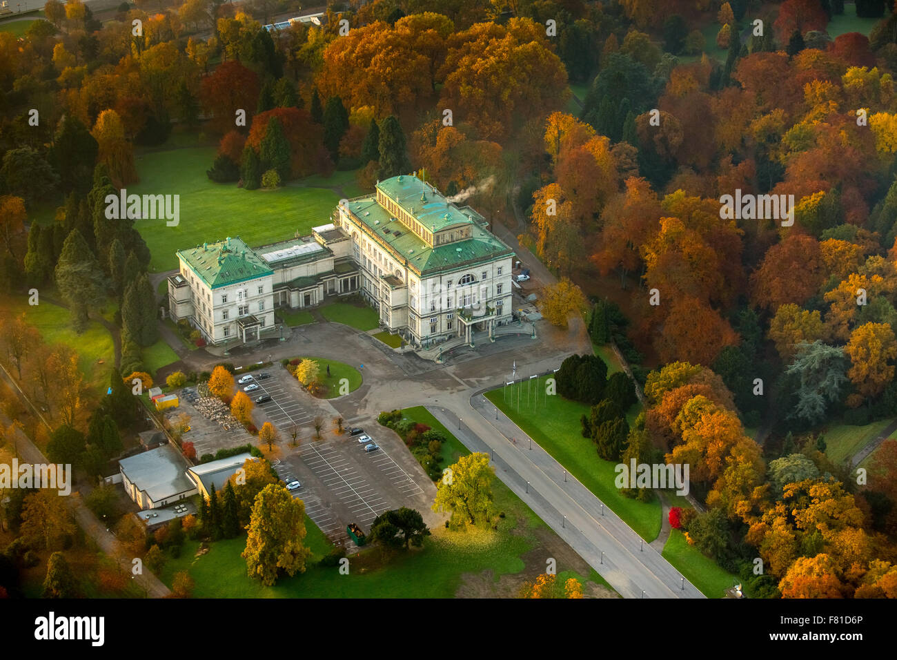 Ancienne maison de famille de la famille Krupp, Villa Hill l'automne humeur, Essen, Ruhr, Rhénanie du Nord-Westphalie, Allemagne Famille Banque D'Images