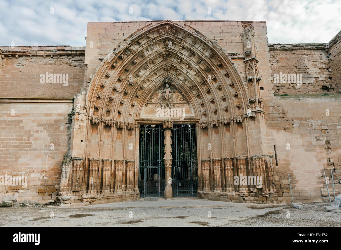 La Seu Vella, Lleida. Porta (Gate) dels Apostols. Banque D'Images