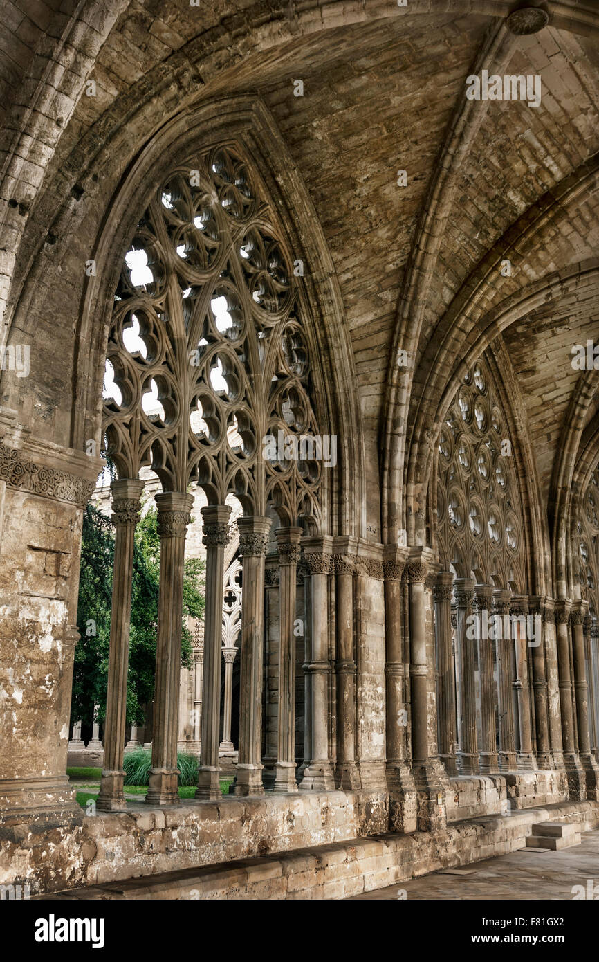 La Seu Vella, Lleida. Cloître. Banque D'Images