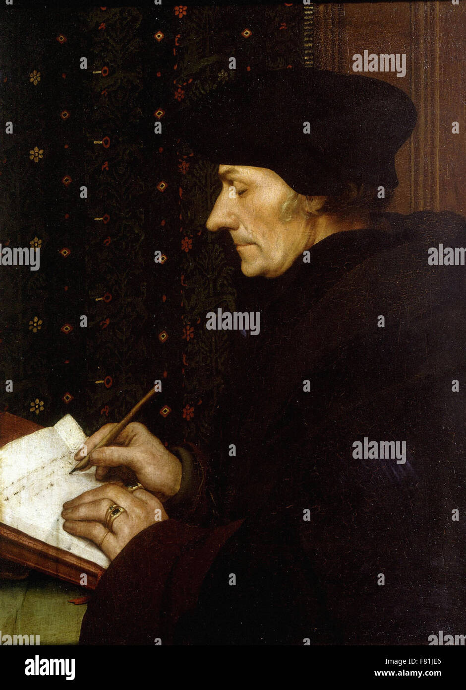 Hans Holbein le Jeune - Portrait d'Erasme - Musée Du Louvre Paris Banque D'Images