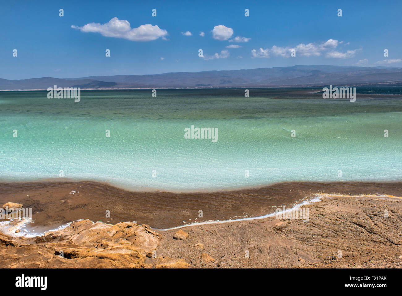 Le lac Assal, Djibouti Banque D'Images