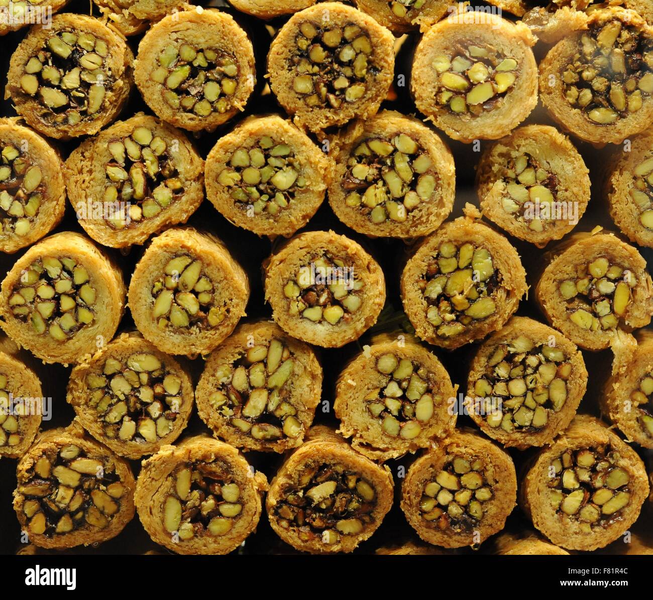 Aufgestapeltes Basar im Baklava Baklava à Istanbul dans le bazar à Istanbul Banque D'Images
