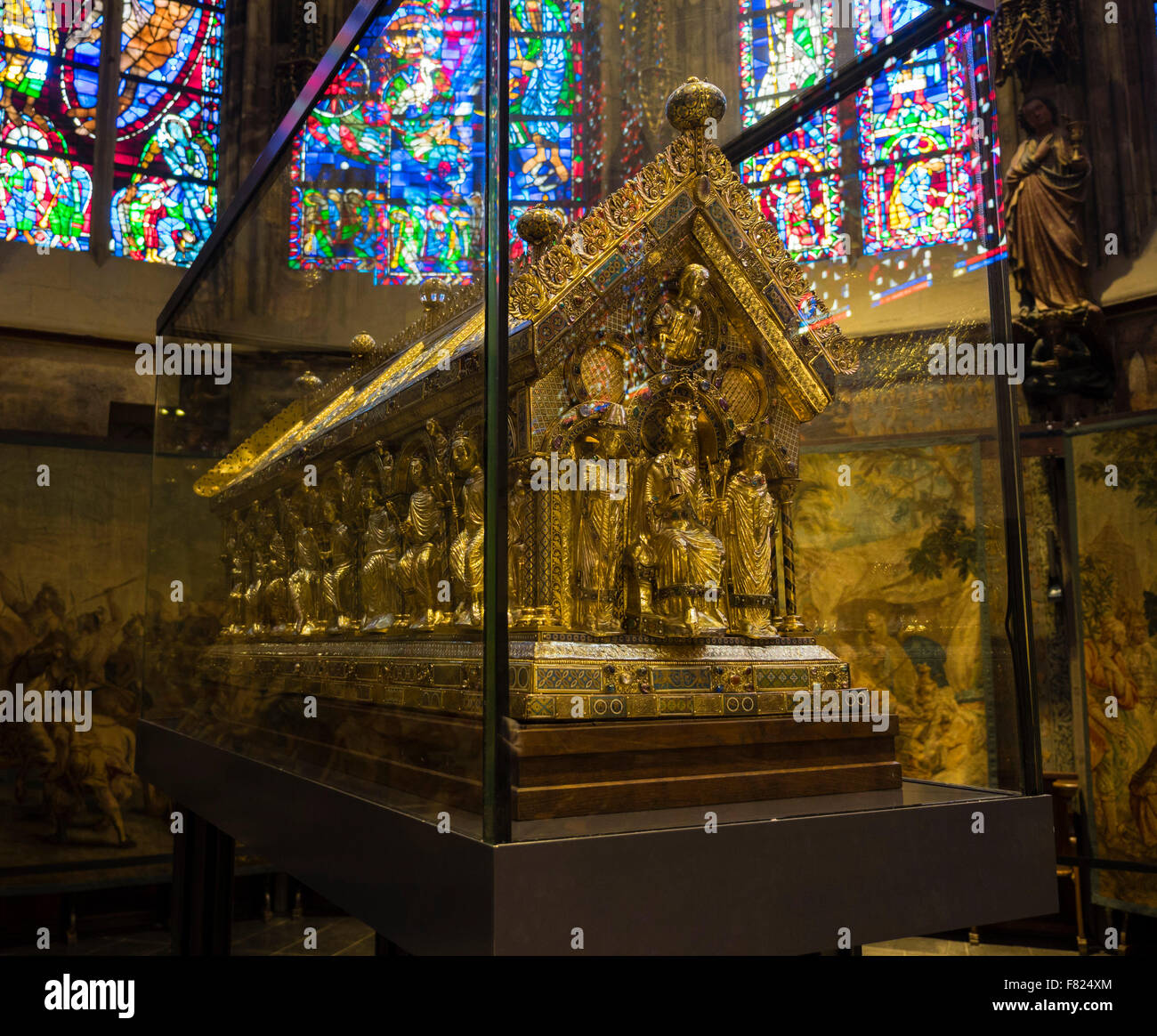 Le culte de Charlemagne à Aix-la-Chapelle (l'Aix-La-Chapelle) de la cathédrale. Banque D'Images