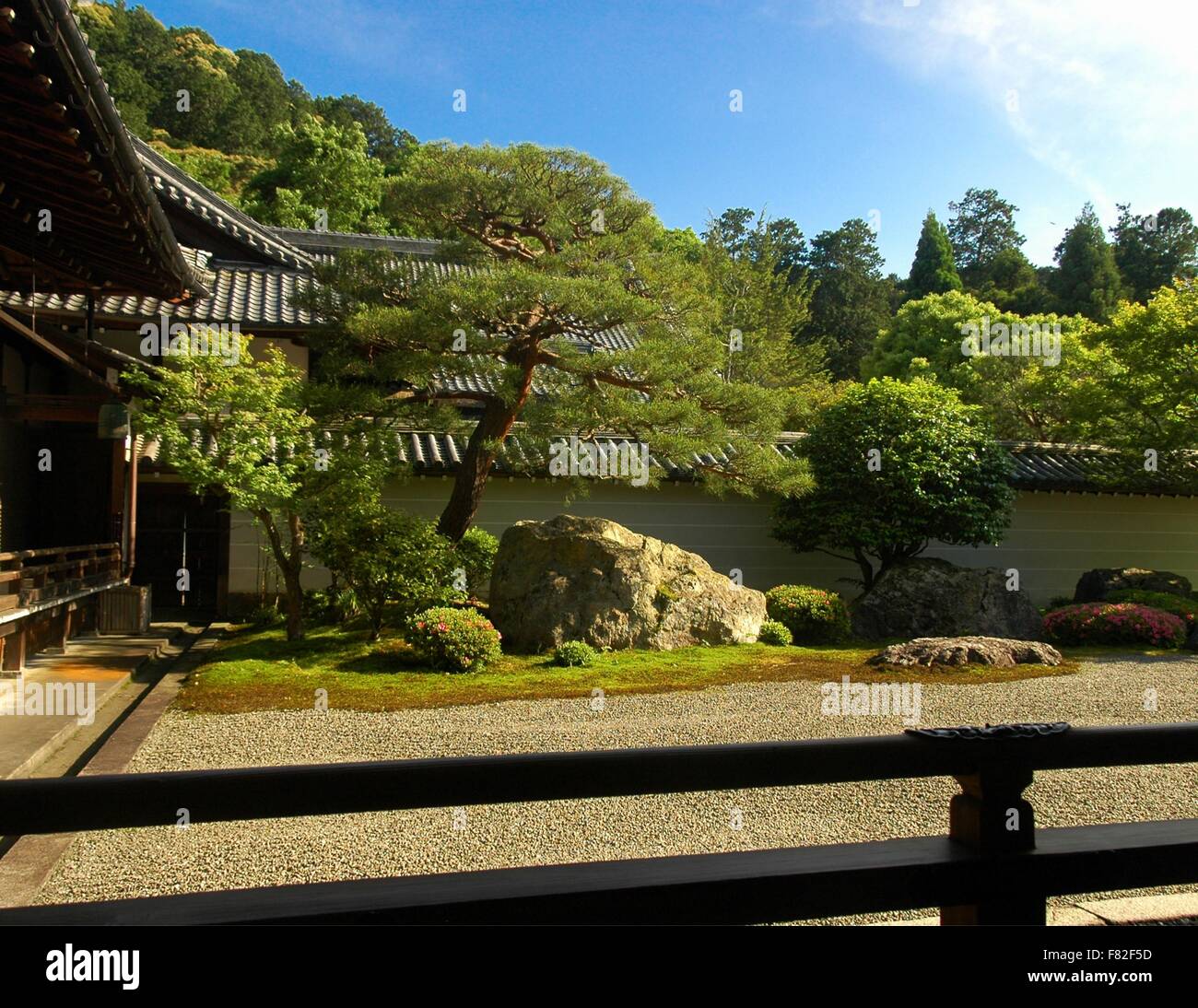 Dans un temple à Kyoto, au Japon. Banque D'Images