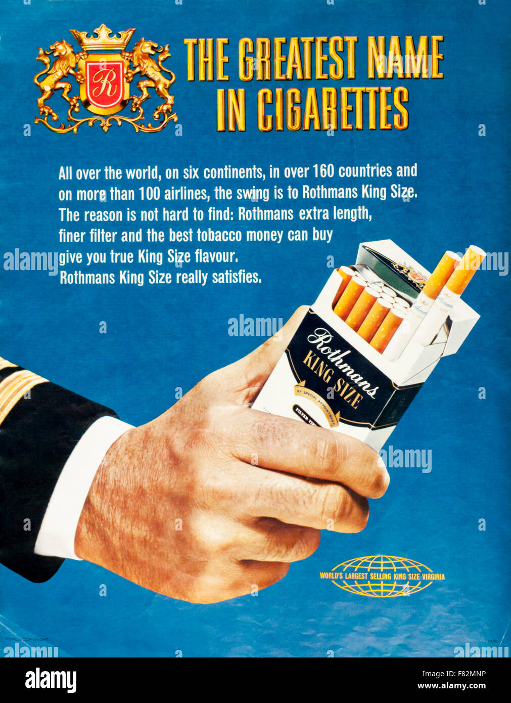 1970 publicité publicité des cigarettes Rothmans King Size Photo Stock
