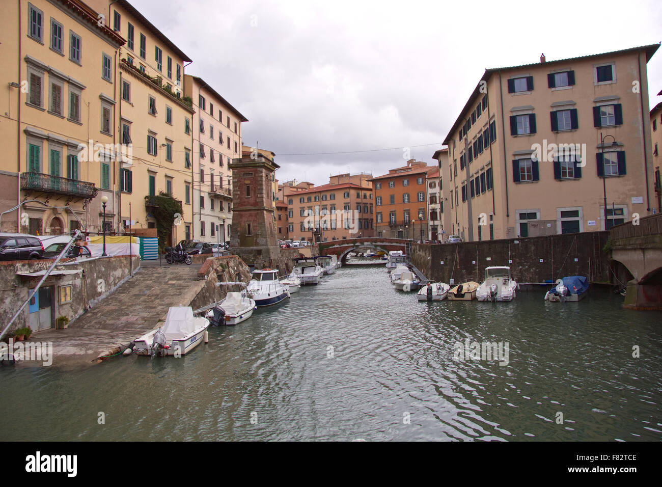 Vue sur la rivière couler sur Venise Banque D'Images