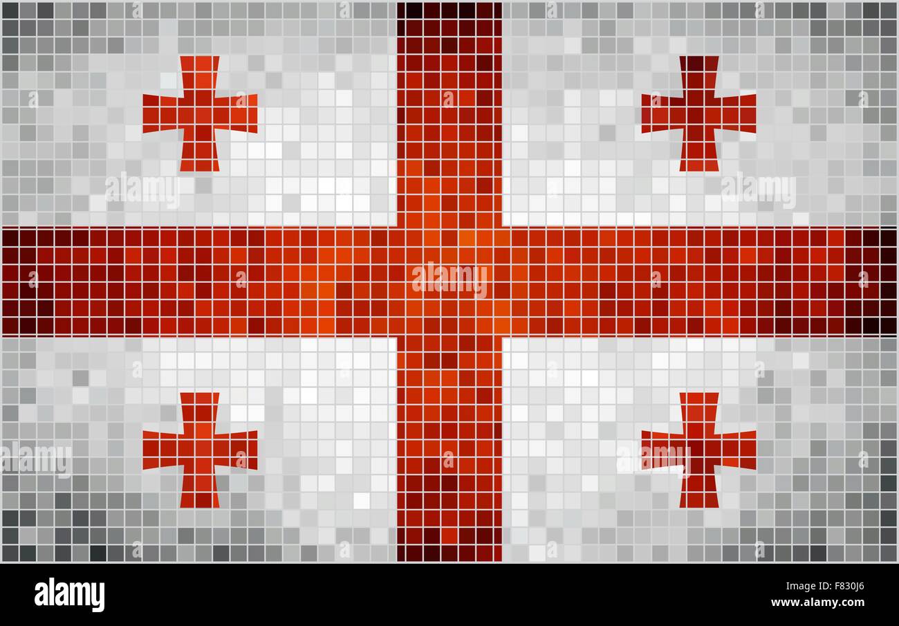 Drapeau de la Géorgie de la mosaïque abstraite Illustration de Vecteur