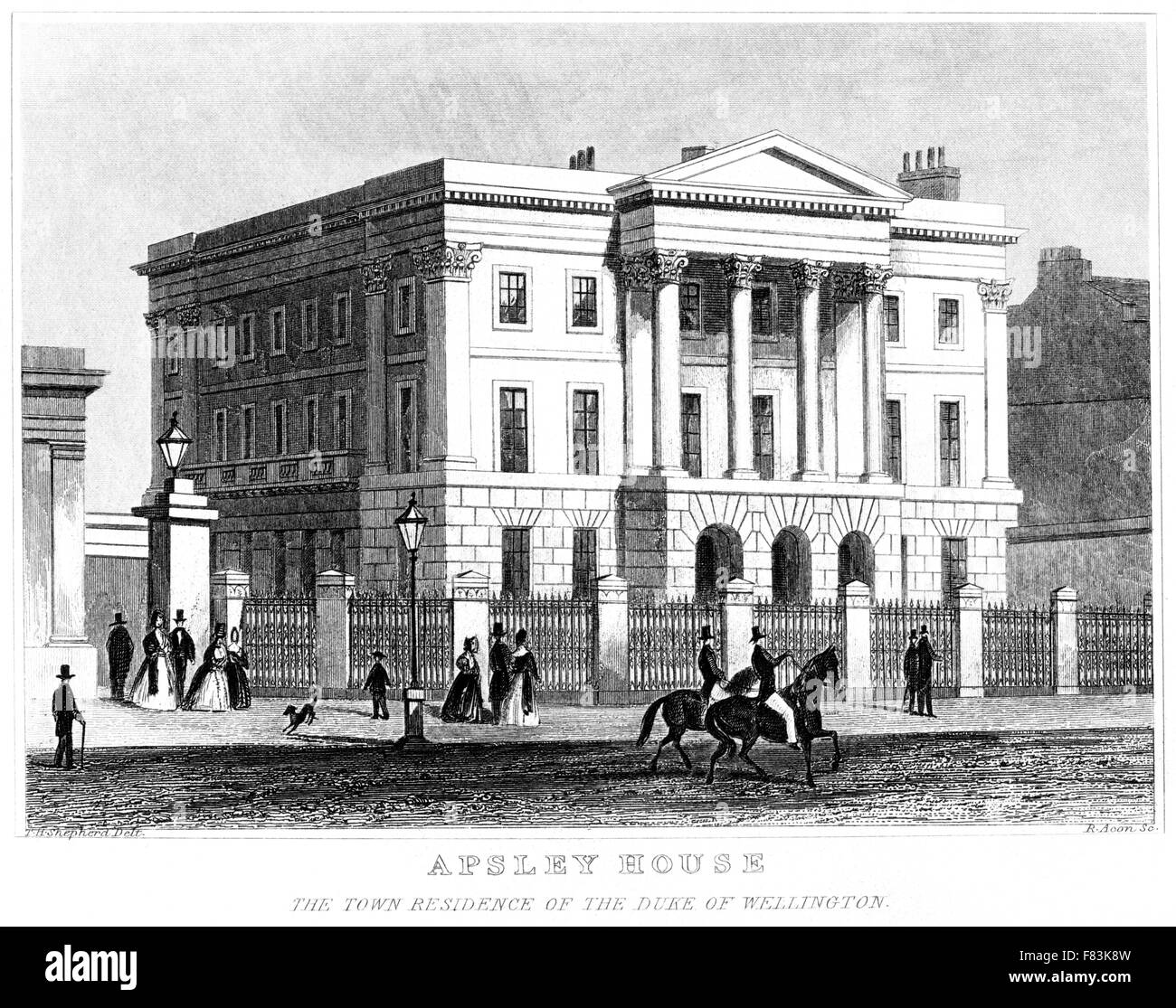 Une gravure d'Haussmann, la ville de résidence du Duc de Wellington numérisées à haute résolution à partir d'un livre imprimé autour de 1850. Banque D'Images