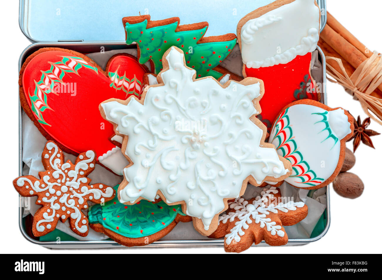 Assortiment de biscuits de Noël Décoration épicée. Banque D'Images