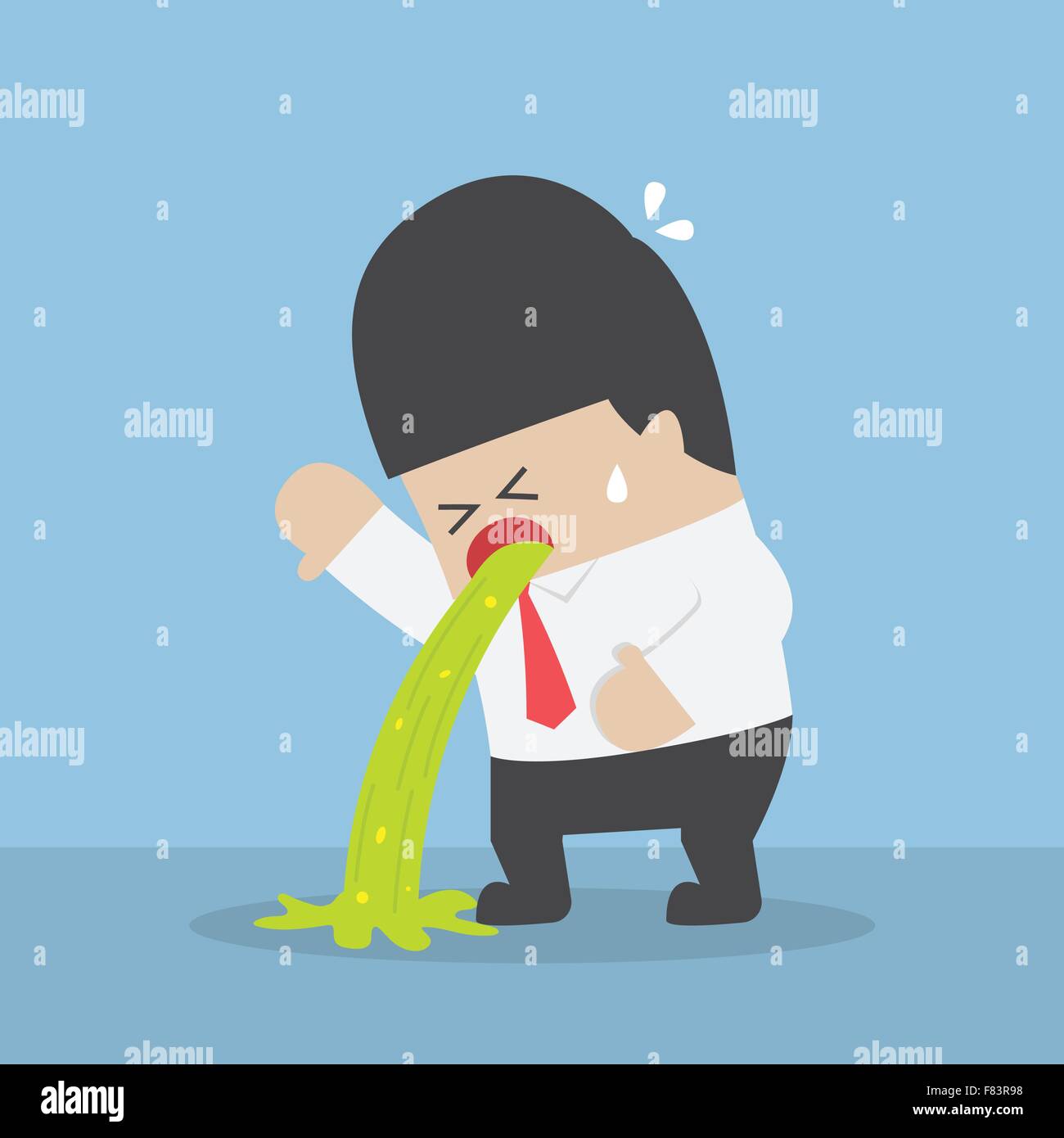 Homme malade vomissement sur le plancher, VECTOR, EPS10 Illustration de Vecteur