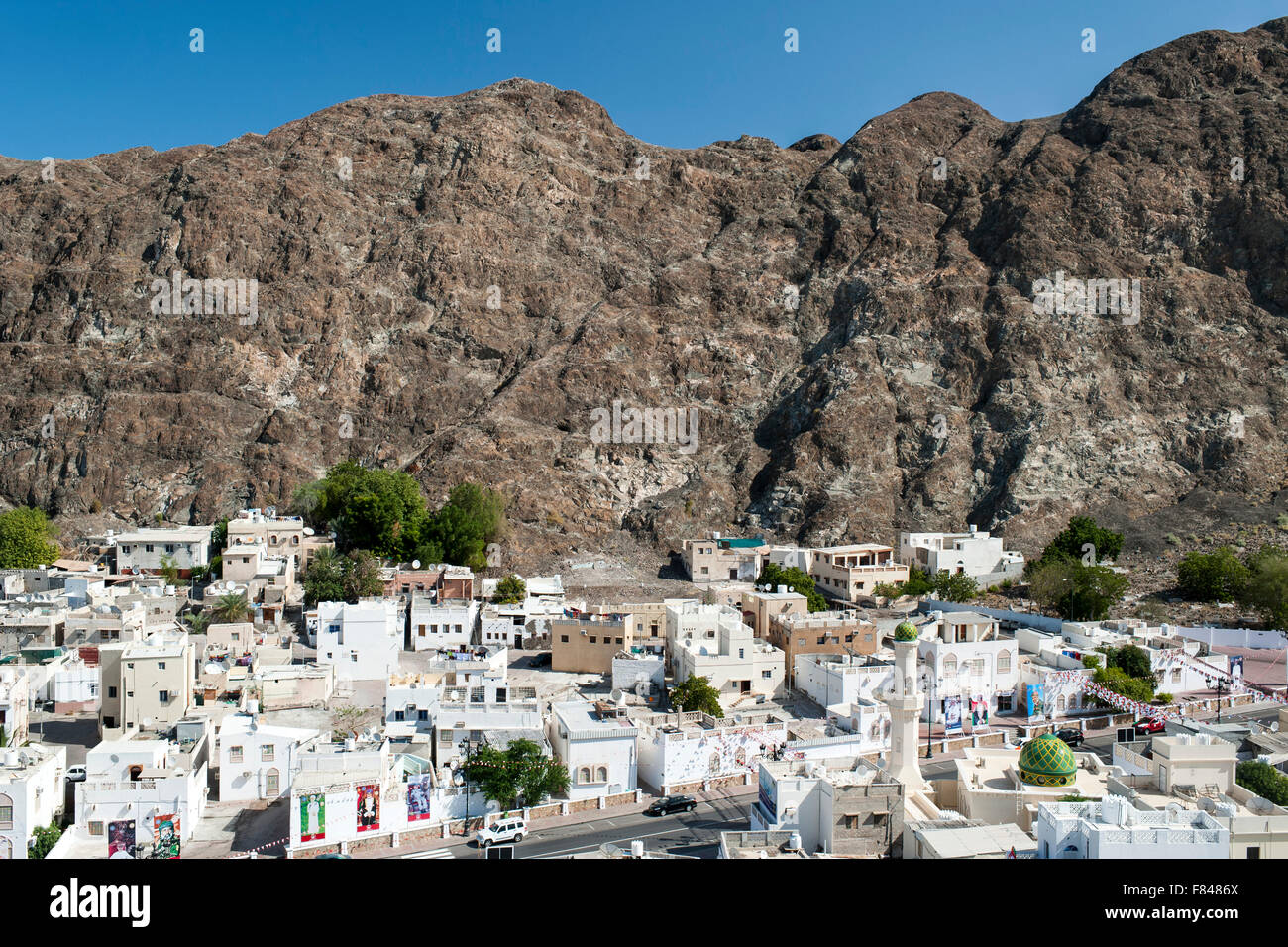 Maisons dans le vieux Mascate, partie de la capitale du Sultanat d'Oman. Banque D'Images