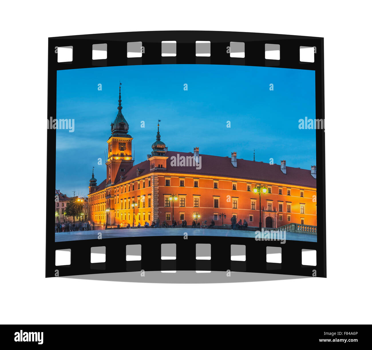 Le Château Royal de Varsovie dans la nuit, Mazovie, Pologne, Europe Banque D'Images