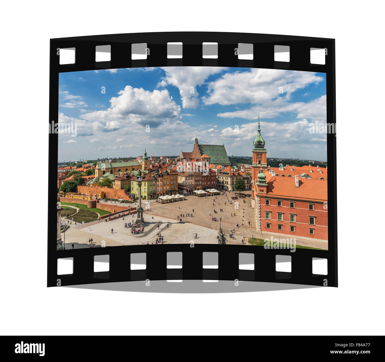 La Place du Palais avec Sigismunds colonne et le Château Royal, Varsovie, Mazovie, Pologne, Europe Banque D'Images