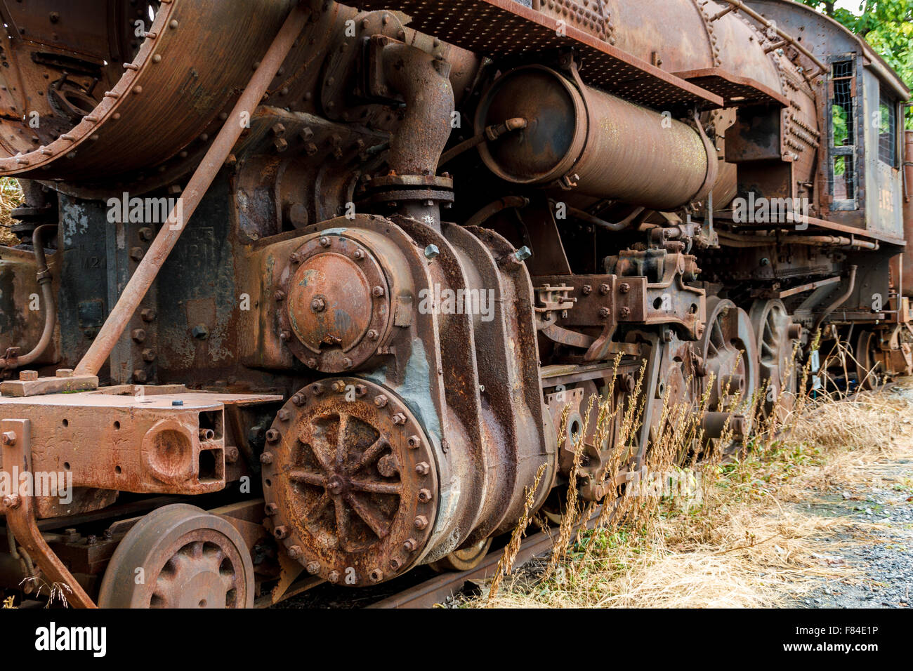 Locomotive à vapeur abandonnés. Virginia Museum of Transportation Banque D'Images