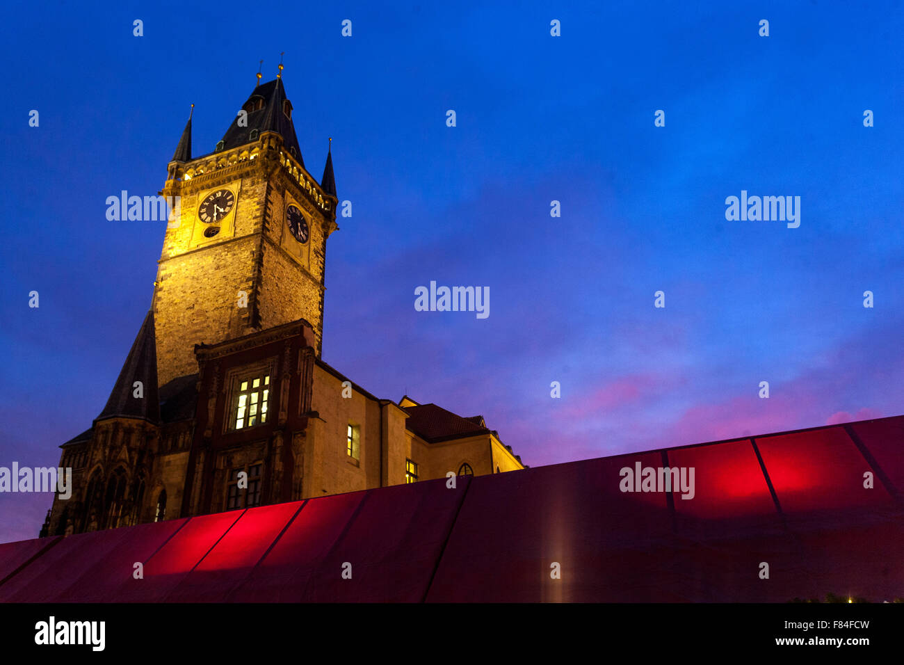 Tour De L'Hôtel De Ville De Prague, Place De La Vieille Ville De Prague, République Tchèque Banque D'Images