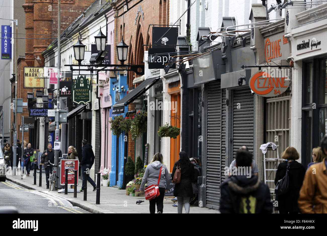 Rue du centre ville historique de Dublin.L'Irlande Banque D'Images