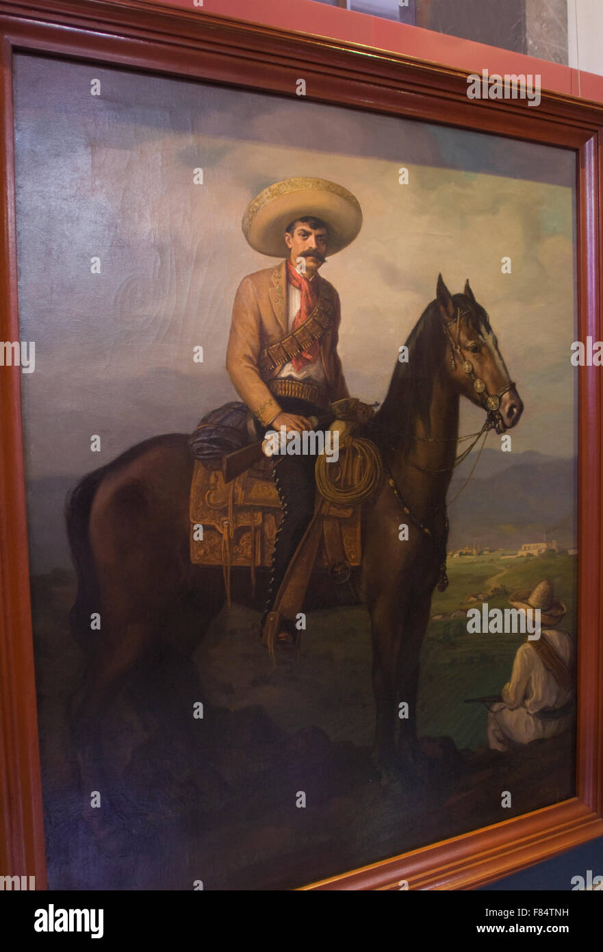 Peinture à l'huile d'Emiliano Zapata dans le Musée National de l'histoire situé dans le château de Chapultepec à Mexico City, Mexico Banque D'Images