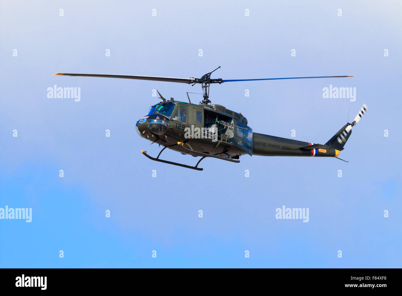 Bell UH-1H Huey 'hélicoptère' affichage de Southport Airshow en 2014 Banque D'Images