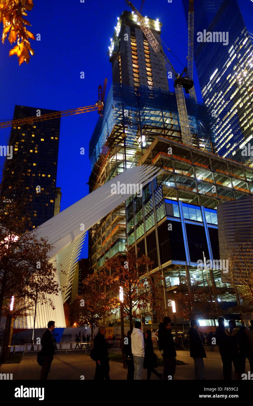 World Trade Center la nuit Banque D'Images