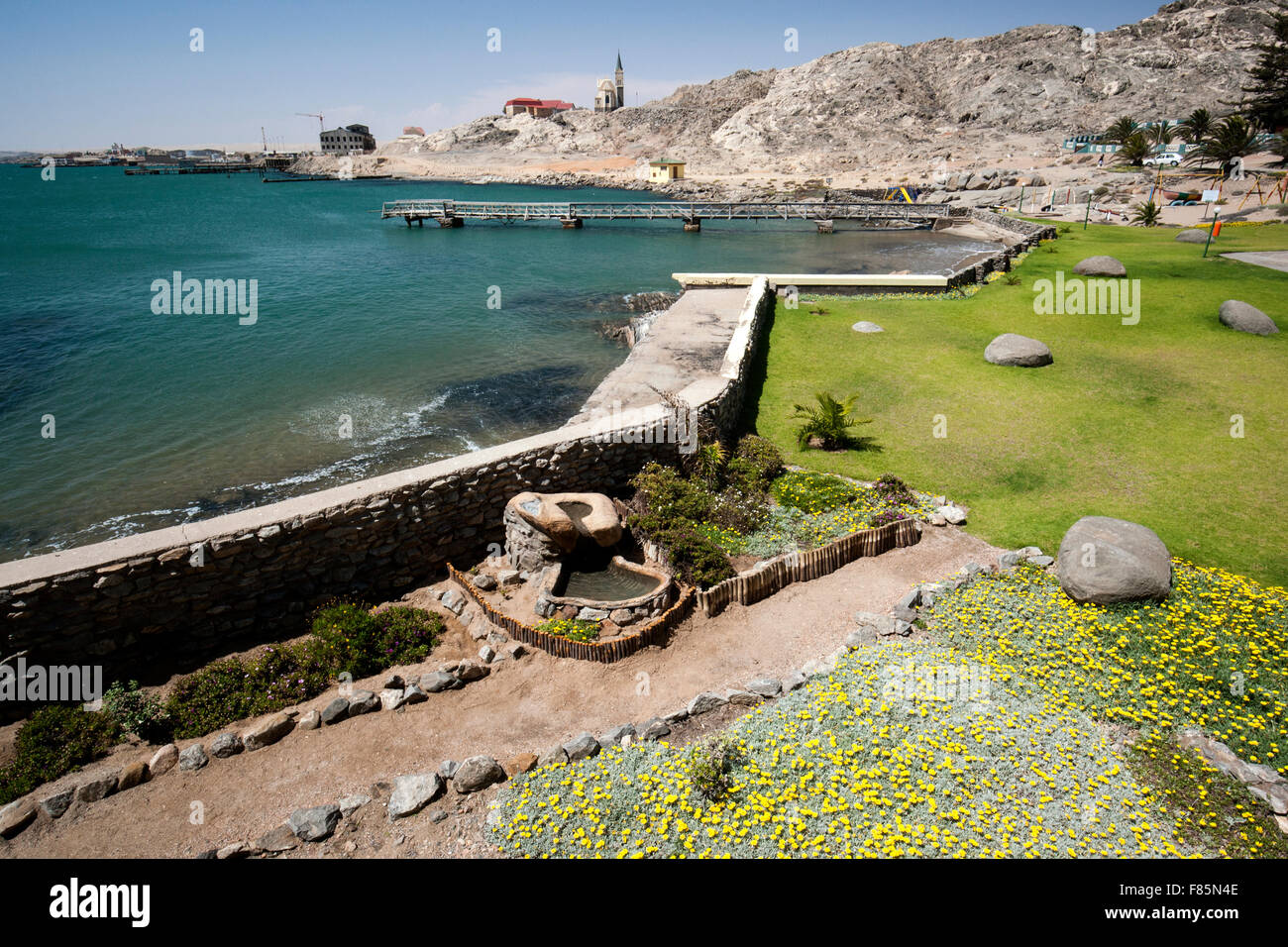 Vue depuis le Lüderitz Nest Hotel - Luderitz, Namibie, Afrique Banque D'Images