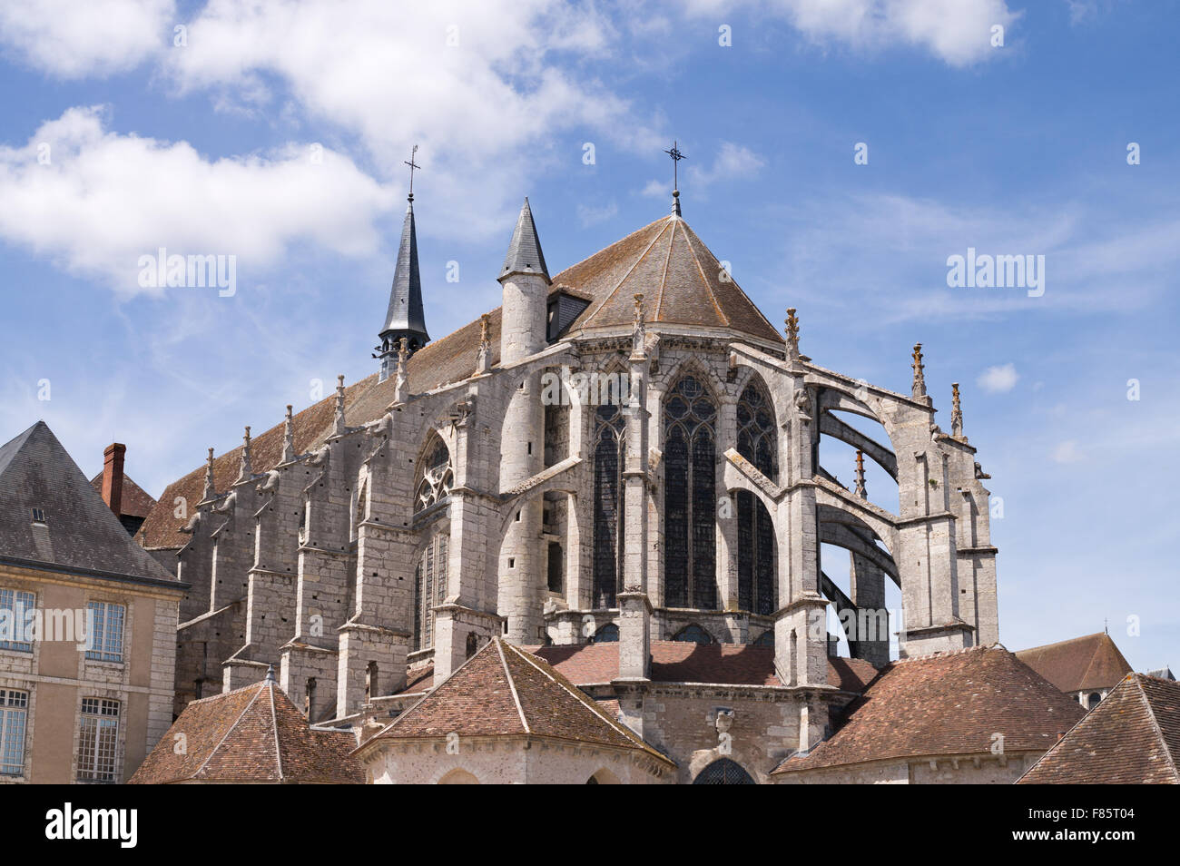 Des arcs-boutants sur l'église de Saint Pierre, Chartres, Eure-et-Loir, France, Europe Banque D'Images